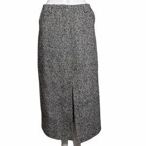 MOTF Studio Herringbone split hem zipper skirt grey size medium